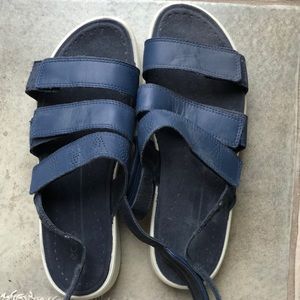 Navy Ecco sandals lightly worn size 41 in box